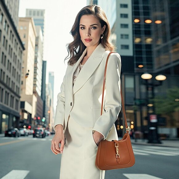 Women’s Small Vegan Leather Shoulder Bag with Adjustable Strap, Compact & Trendy - Picture 3 of 8